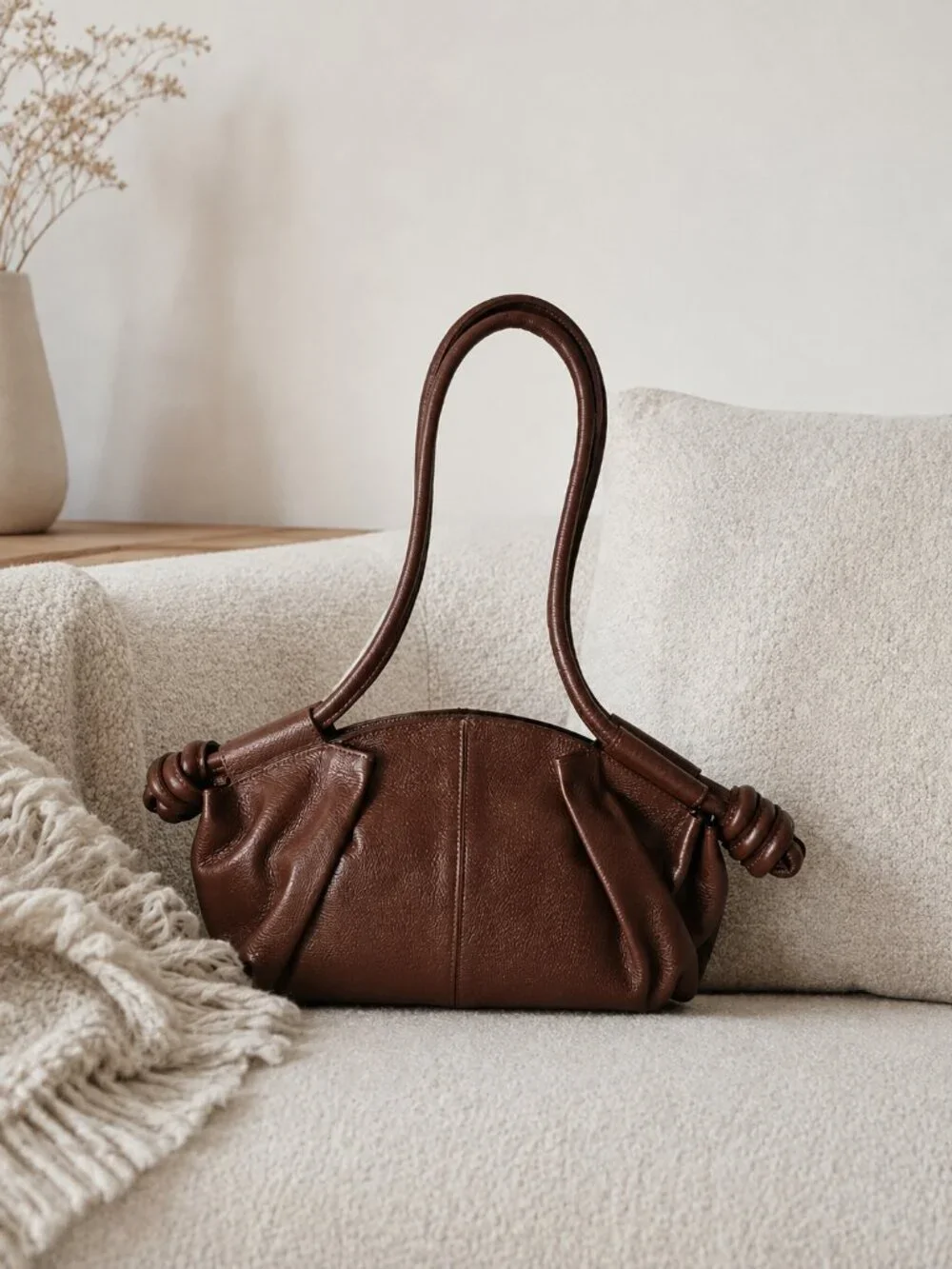 Cognac Italian Leather Shoulder & Crossbody Bag, Women’s Genuine Leather Purse